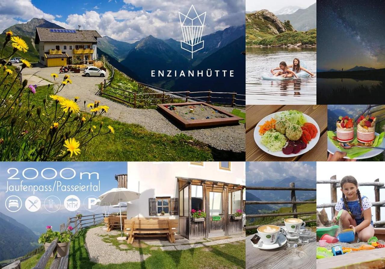 Enzianhuette Berggasthaus San Leonardo in Passiria Kültér fotó